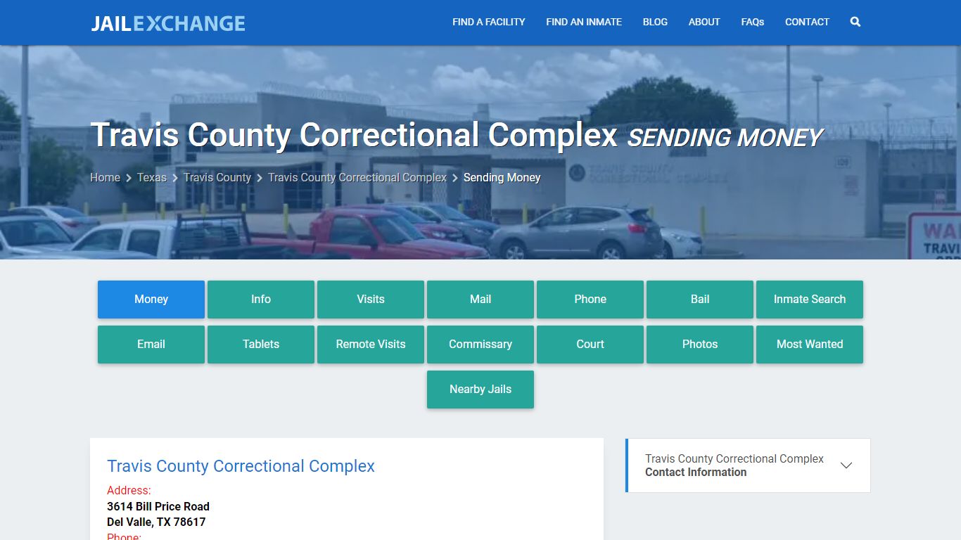 Send Money to Inmate - Travis County Correctional Complex, TX